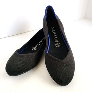 BRAND NEW ROTHYS Black Round Toe Flat
